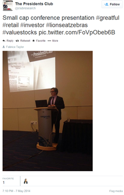 Tweet from Fabrice Taylor